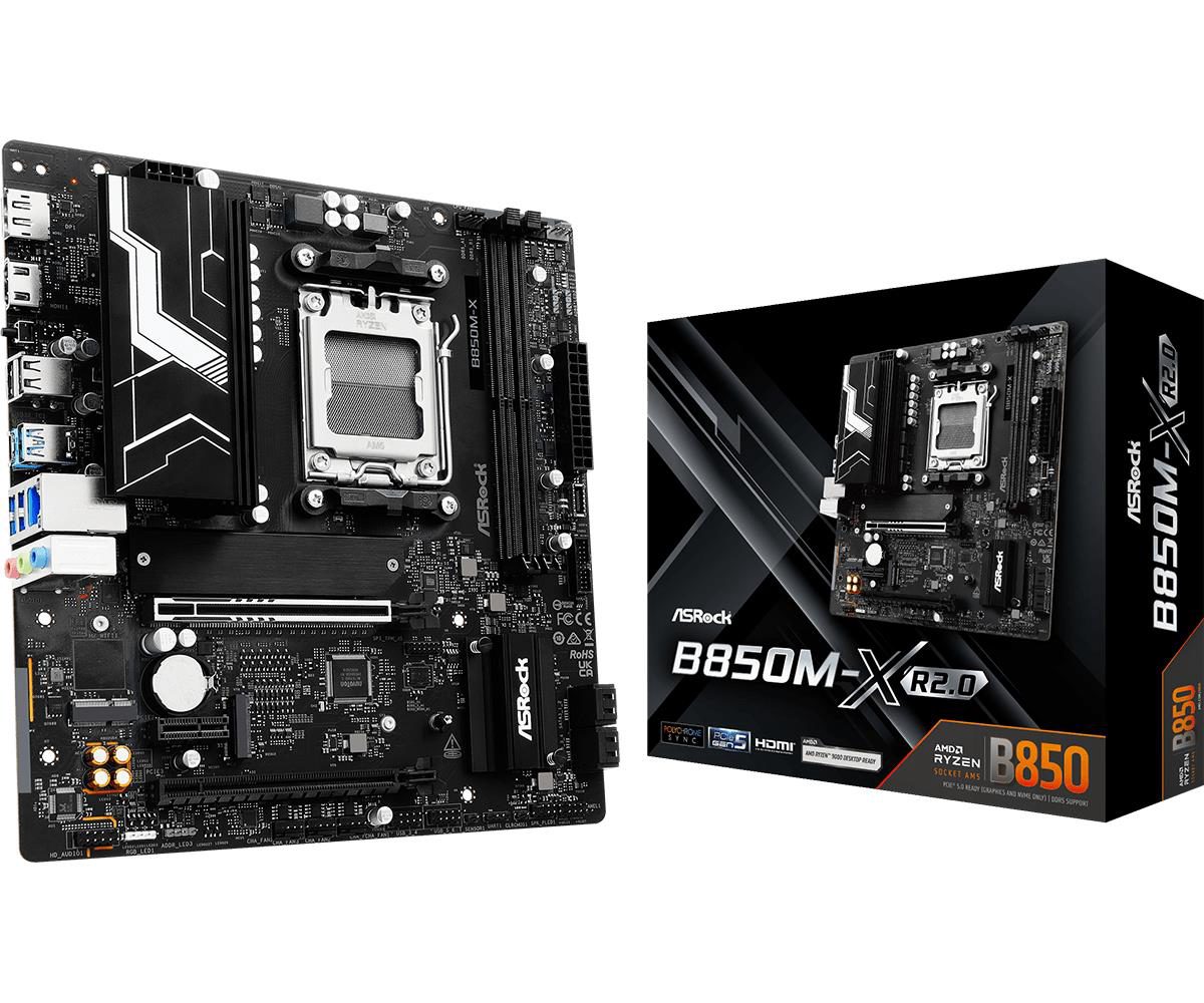 Mainboard, ASROCK, AMD B850, Socket AM5, micro ATX, RAM DDR5-SDRAM, 2xSlots, 1xNumber of M.2 (M) slots, B850M-X R2.0, B850M-XR2.0