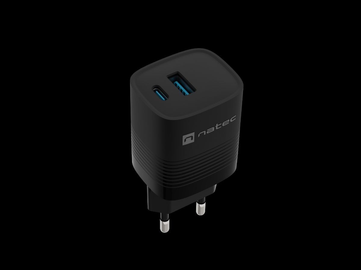 Natec Ribera USB Charger, 1x USB-A, 1x USB-C, 30 W, NUC-2141