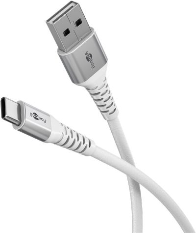 USB-C to USB-A Supersoft Textile Cable with Metal Plugs, 74530