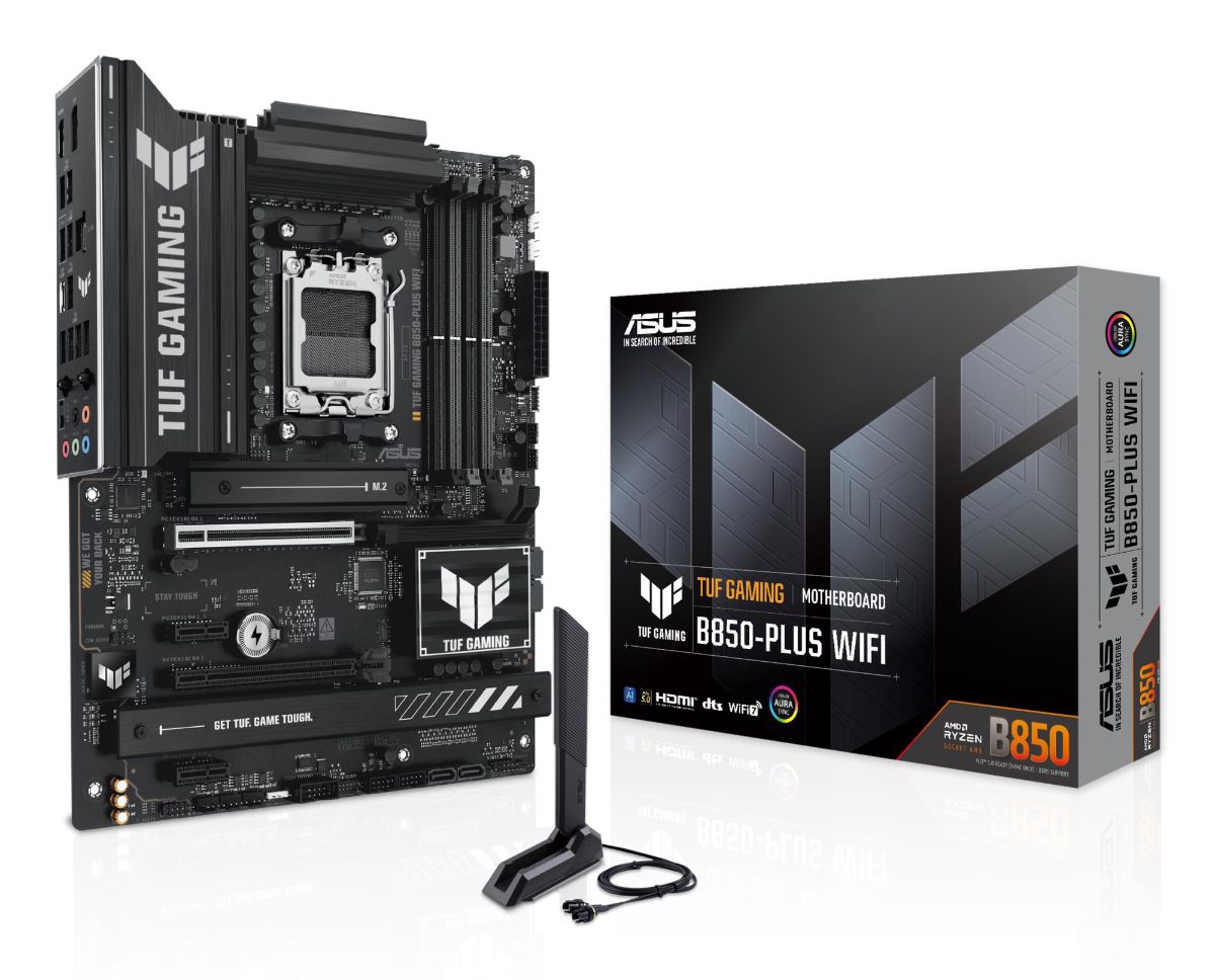 Asus TUF GAMING B850-PLUS WIFI, Processor family AMD, Processor socket AM5, DDR5 DIMM, Number of SATA connectors 4
