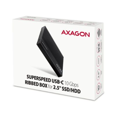 AXAGON USB-C 10Gbps RIBBED Box, EE25-GTR