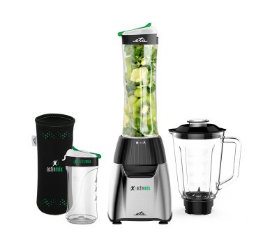 Blender, ActivMix Premium ETA210390000, Tabletop, 350 W, Jar material Glass, Jar capacity 1 L, Ice crushing, Black/Stainless steel