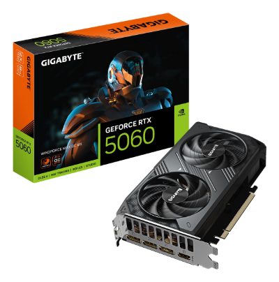 Gigabyte GeForce RTX 5060 WINDFORCE MAX OC 8G, NVIDIA, 8 GB, GeForce RTX 5060, GDDR7, HDMI ports quantity 1, PCI-E 5.0