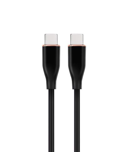 Premium Silicon Type-C Power Delivery (PD) Charging and Data Cable, 1.5 m, CC-USB2S-CMCM-1.5M-BK