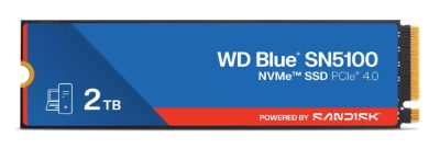 SSD, SANDISK, 900xTBW rating, MTBF 1750000 h, Read speed 7100 MB/s, Write speed 6700 MB/s, NVMe Yes, PCI Express 4.0, M.2, 2000 GB, POWERED BY SANDISK, Blue SN5100, WDS200T5B0E-00CPE0
