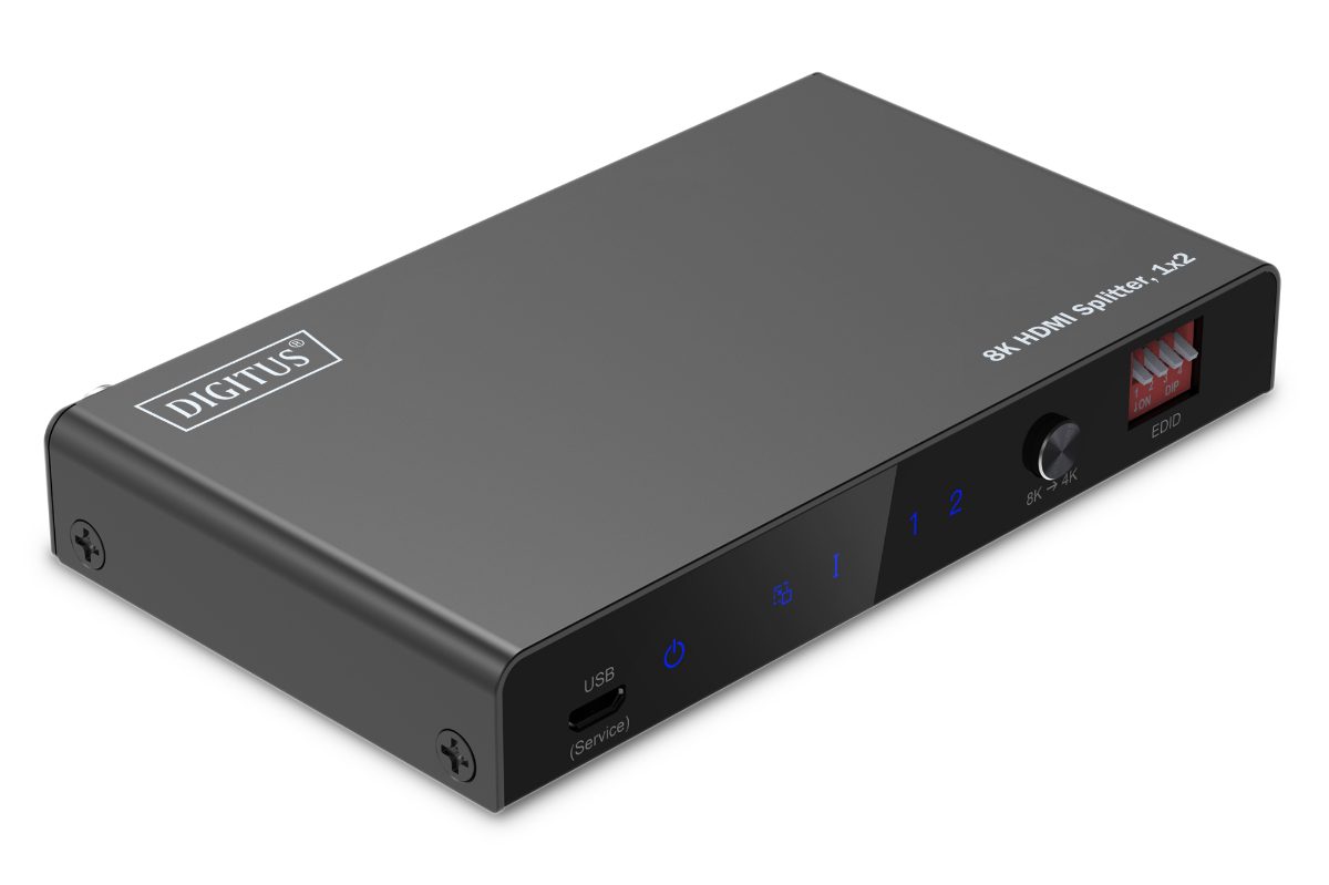 Digitus 8K HDMI Splitter, 1x2, DS-55339, Black