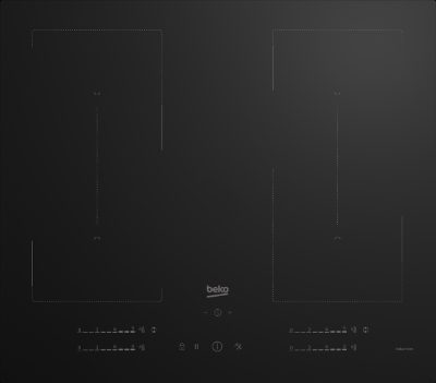 BEKO Hob, HII64720QUF2T, Induction, Number of burners/cooking zones 4, Touch, Timer, Black
