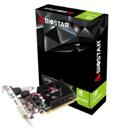 Graphics Card, BIOSTAR, NVIDIA GeForce 210, 1 GB, DDR3, 64 bit, PCIE 2.0 16x, Memory 1333 MHz, GPU 589 MHz, Single Slot Fansink, 1x15pin D-sub, 1xDVI-D, 1xHDMI, VN2103NHG6