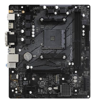 Mainboard, ASROCK, AMD B550, SAM4, MicroATX, 1xPCI-Express 3.0 1x, 1xM.2, 1xPCI-Express 4.0 16x, Memory DDR4, Memory slots 2, 1x15pin D-sub, 1xDVI, 1xHDMI, 2xUSB 2.0, 4xUSB 3.2, 1xPS/2, 1xRJ45, 3xAudio port, B550M-HDV