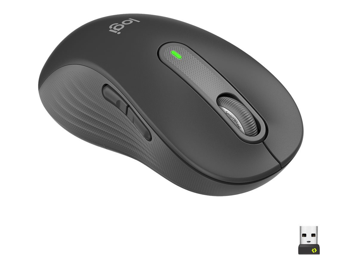 Logitech Signature M650 L Left Wireless Mouse, RF Wireless + Bluetooth, 2000 DPI, Graphite, Logitech