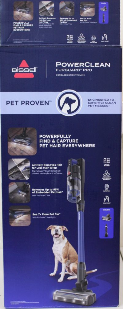 Bissell Stick Vacuum, PowerClean FurGuard Pro, Cordless operating, 280 W, 25.2 V, Operating time (max) 50 min, Black/Titanium/Midnight Blue, Warranty 24 month(s), Battery warranty 24 month(s), DEMO