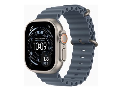 Apple Watch Ultra 3 GPS + Cellular 49mm Natural Titanium Case with Anchor Blue Ocean Band, Apple