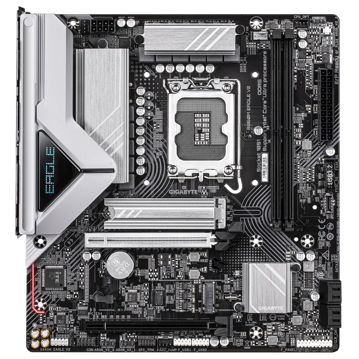 Gigabyte B860M EAGLE V2, Processor family Intel, Processor socket LGA1851, DDR5, Supported hard disk drive interfaces SATA, M.2, Number of SATA connectors 4