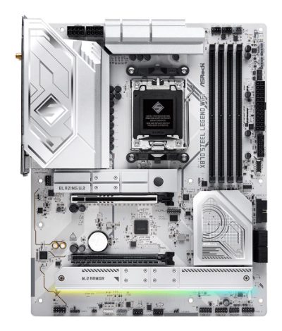 Mainboard, ASROCK, AMD X870, SAM5, ATX, Memory DDR5, Memory slots 4, 1xPCI-Express 4.0 16x, 1xPCI-Express 5.0 16x, 4xM.2, 1xHDMI, 4xUSB 2.0, 5xUSB 3.2, 2xUSB-C, 1xOptical S/PDIF, 1xRJ45, 2xAudio port, X870STEELLEGENDWIFI
