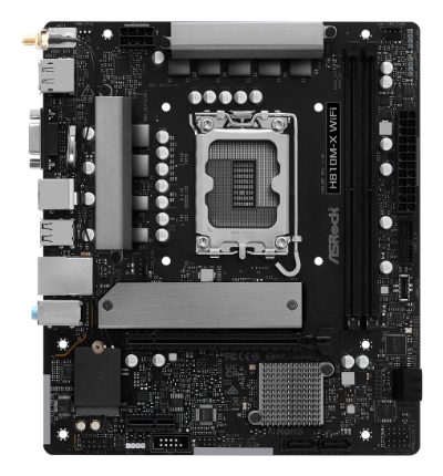 Mainboard, ASROCK, Intel H810, LGA 1851 (Socket V1), micro ATX, RAM DDR5-SDRAM, 2xSlots, Wi-Fi Yes, Bluetooth Yes, 1xNumber of M.2 (M) slots, H810M-XWIFI