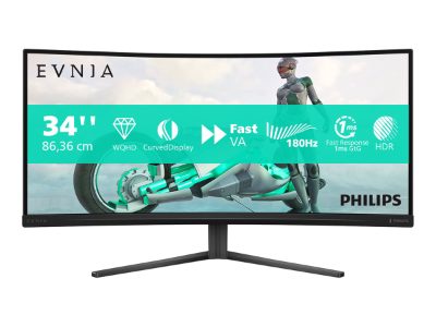 34M2C3500L/00, 34 ", VA, 21:9, 180 Hz, 1 ms, 3440 x 1440 pixels, 300 cd/m², HDMI ports quantity 2, Warranty 24 month(s)