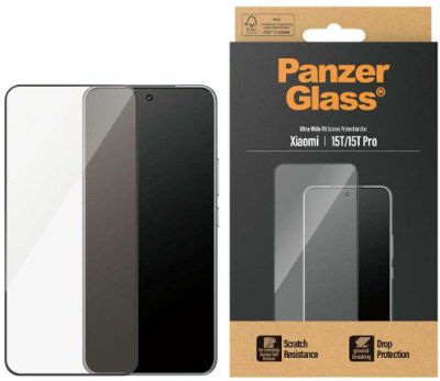 PanzerGlass Screen protector, Xiaomi, 15T/15T Pro, Transparent, Ultra-Wide Fit