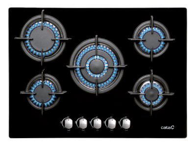 Hob, L 7005 CI BK, Gas on glass, Number of burners/cooking zones 5, Rotary knobs, Black