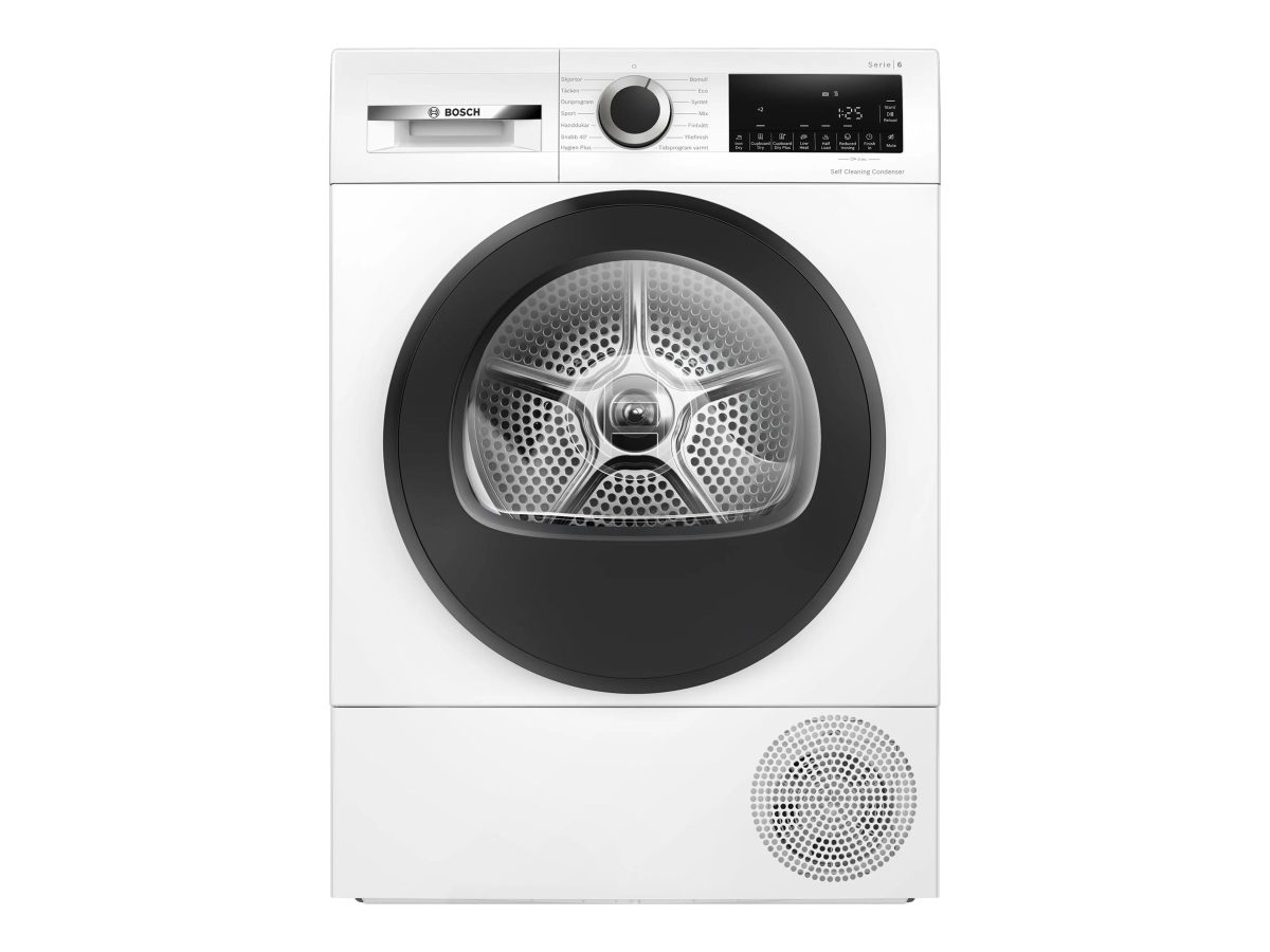 Bosch Dryer Machine, WQG2420PSN, Energy efficiency class A++, Front loading, 9 kg, Heat pump, LED, Depth 61.3 cm, White