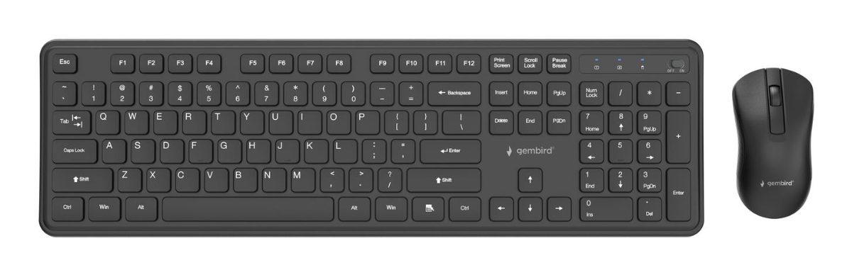 KEYBOARD +MOUSE WRL ENG/BK KBS-WPS-01 GEMBIRD