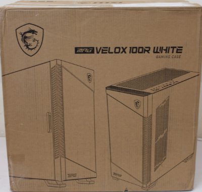MSI MPG VELOX 100R White PC Case, Mid-Tower, USB 3.2, Audio-out, Mic-in, MSI PC Case, MPG VELOX 100R WHITE, White, Mid-Tower, DAMAGED PACKAGING, DENTED CORNER (TOP)