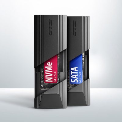 AXAGON USB-C 10Gbps - M.2 NVMe and SATA SSD THIN SCREWLESS box, EEM2-GTS2
