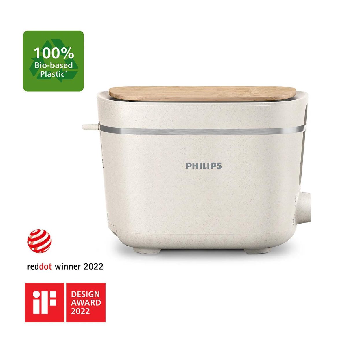 PHILIPS Eco Conscious Edition Tosteris, 830W, zīda balti matēts