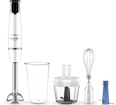 TEFAL rokas blenderis Infinity Force, balts/nerūsējošais tērauda