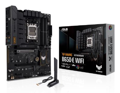 Mainboard, ASUS, AMD B650, SAM5, ATX, Memory DDR5, Memory slots 4, 1xPCI-Express 3.0 1x, 2xPCI-Express 3.0 16x, 1xPCI-Express 4.0 16x, 3xM.2, 1xHDMI, 1xDisplayPort, 3xUSB 2.0, 4xUSB 3.2, 1xUSB-C, 1xRJ45, 5xAudio port, TUFGAMINGB650-EWIFI