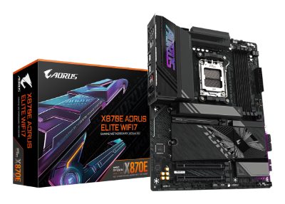 Gigabyte X870E A ELITE WIFI7, Processor family AMD, Processor socket AM5, DDR5, Supported hard disk drive interfaces SATA, M.2, Number of SATA connectors 4