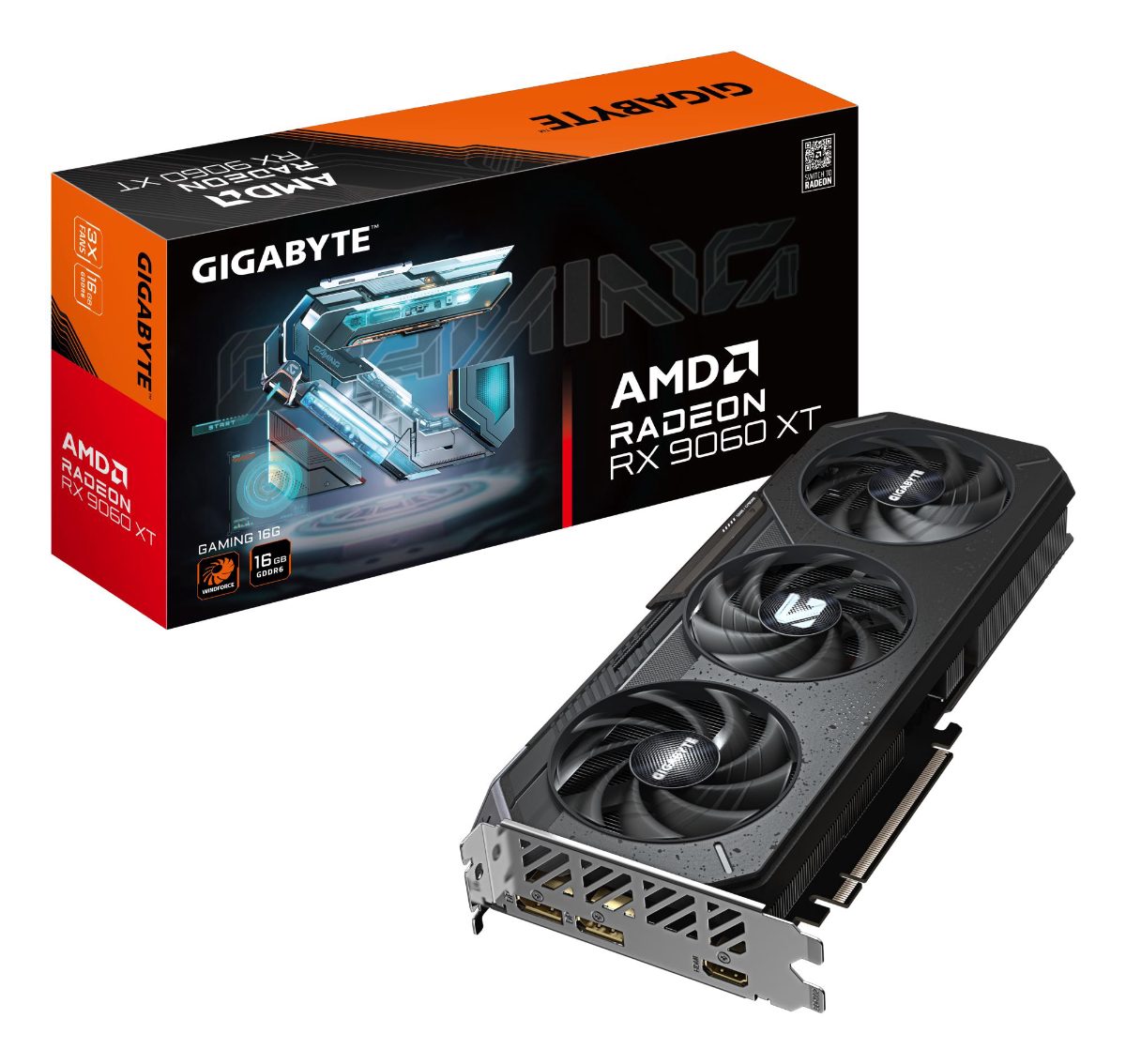 Gigabyte Radeon RX 9060 XT GAMING 16G, AMD, 16 GB, Radeon RX 9060 XT, GDDR6, HDMI ports quantity 1, PCI-E 5.0