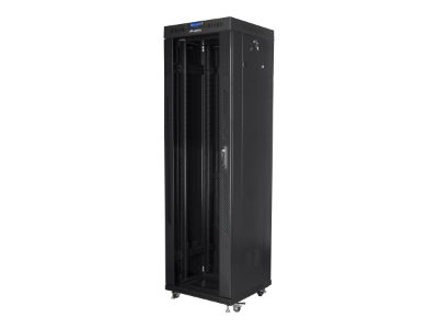 Rack cabinet 19" free-standing 42U/600x600 (flat pack) with glass door lCD V2, FF01-6642-12BL, Black