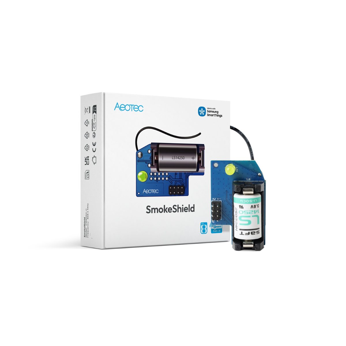 AEOTEC SmokeShield Z Wave 800 Series for Ei Smoke & Heat Detectors Ei650W, Ei650iW, Ei630W and Ei630 Kit, AEOEZWA050_SET