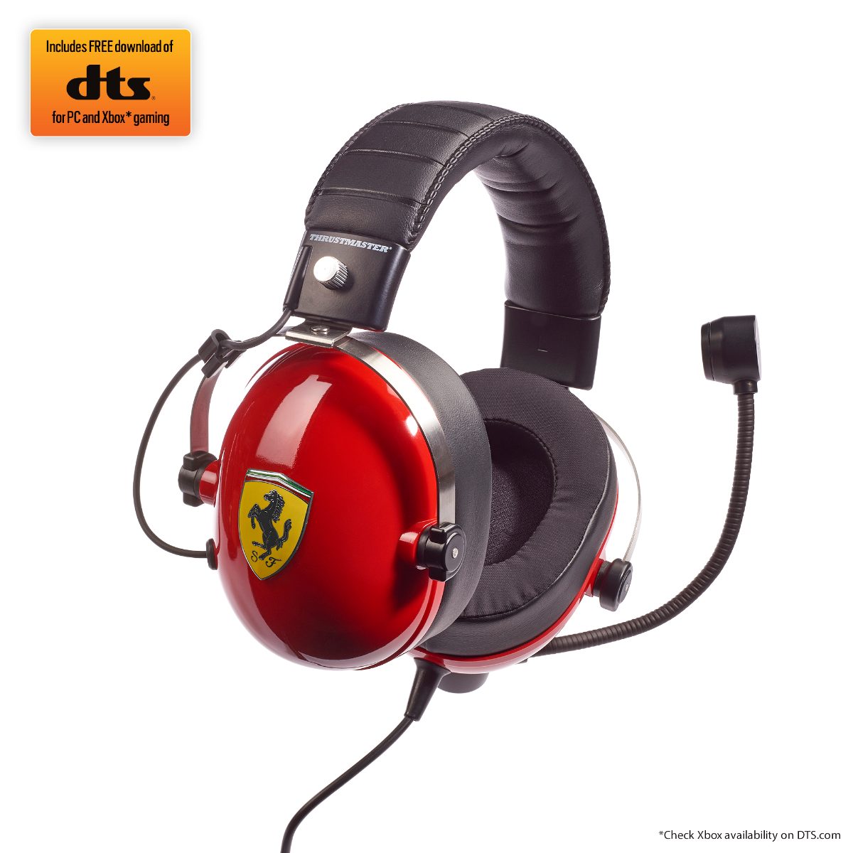 Gaming Headset, DTS T Racing Scuderia Ferrari Edition, Wired, Over-Ear, Red/Black