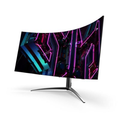 LCD Monitor, ACER, X45BMIIPHUZX, 44.5", Gaming/Curved/21 : 9, Panel OLED, 3440x1440, 21:9, 240 Hz, Matte, 0.1 ms, Speakers, Swivel, Tilt, Colour Black, UM.MXXEE.001