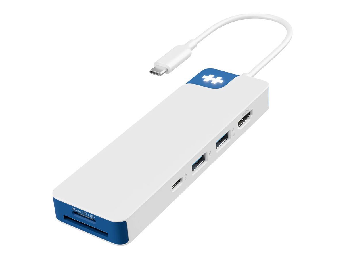 Hyper HyperDrive Flex 8 Port USB-C Hub, White/Blue, HD4102BUGL, HDMI ports quantity 1