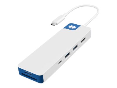 Hyper HyperDrive Flex 8 Port USB-C Hub, White/Blue, HD4102BUGL, HDMI ports quantity 1