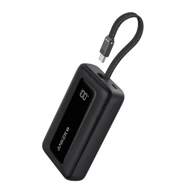 Power Bank with Built-In USB-C Cable, A1689H11, 20000 mAh, 30W Output, Black