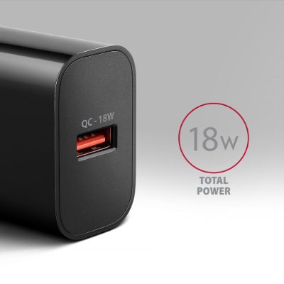 AXAGON Wallcharger 1x port USB-A, QC3.0/AFC/FCP/Apple, 18W, ACU-QC18