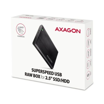 AXAGON Screwless aluminum USB 3.2 Gen 1 - SATA 6G external box for 2.5" SSD/HDD, EE25-A6M