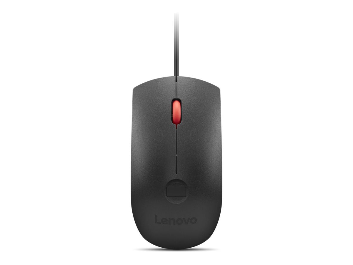 Lenovo Fingerprint Biometric USB Mouse Gen3, Wired, USB-A, Black/Red
