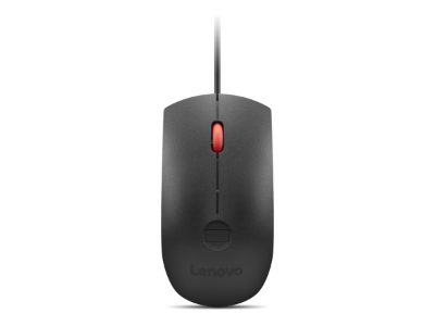 Lenovo Fingerprint Biometric USB Mouse Gen3, Wired, USB-A, Black/Red