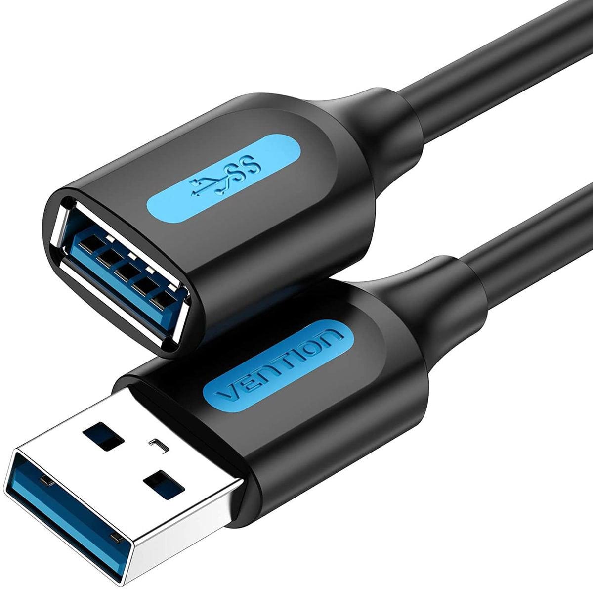 CABLE USB2.0 MALE TO FEMALE/1.5M BLACK CBIBG VENTION