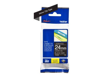 TZe-355 Laminated Tape, White on Black, TZe, 8 m, 2.4 cm