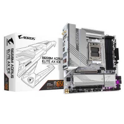B650M A ELITE AX ICE, Processor family AMD, Processor socket AM5, DDR5, Supported hard disk drive interfaces SATA, M.2, Number of SATA connectors 4