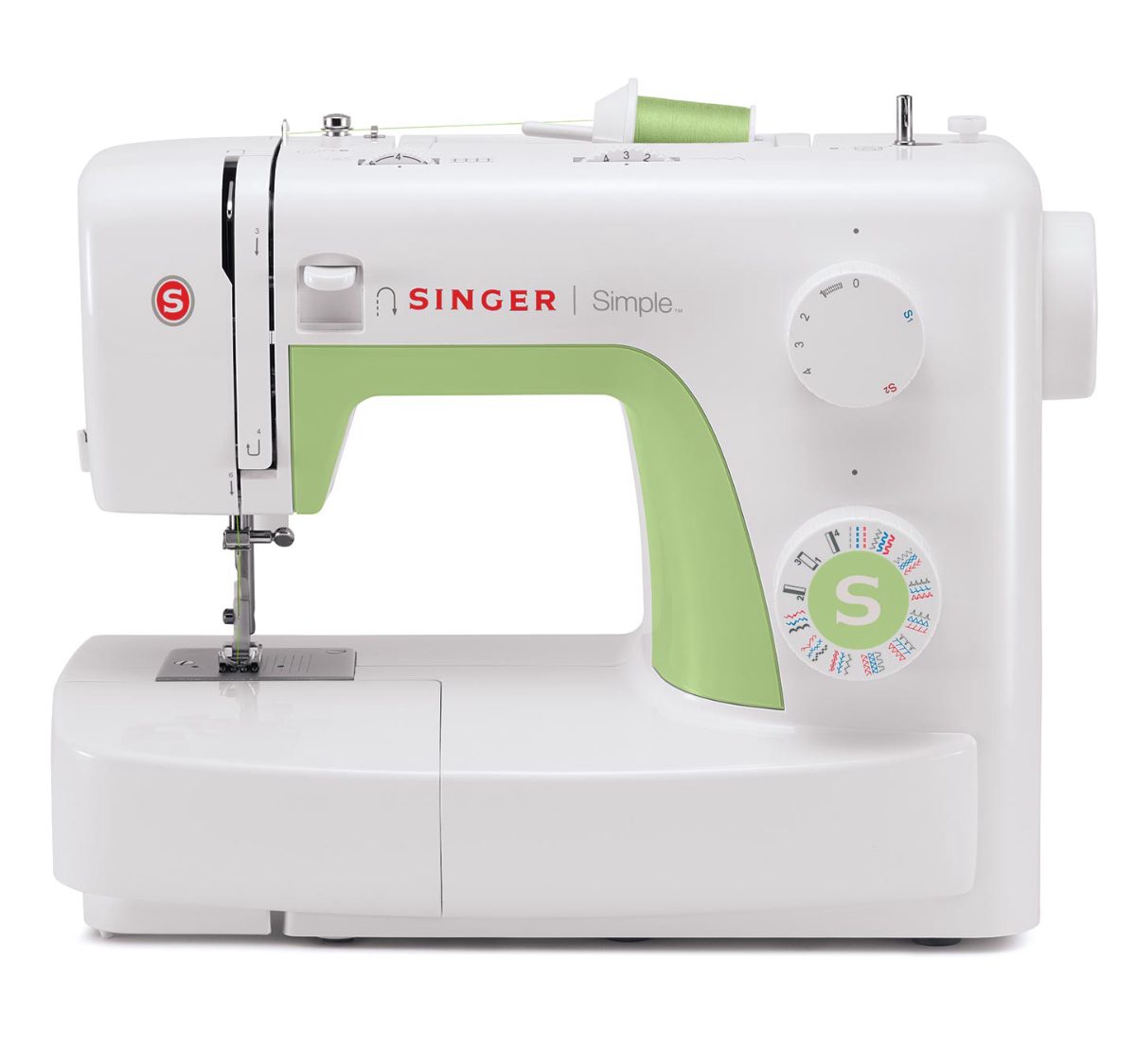 Sewing Machine, Simple 3229, Number of stitches 31, Number of buttonholes 1, White/Green