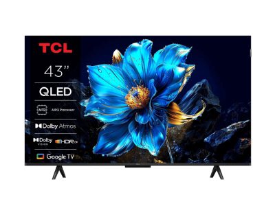 TCL 4K QLED TV, 43T69C, 43, Smart TV, Google TV, UHD, Black