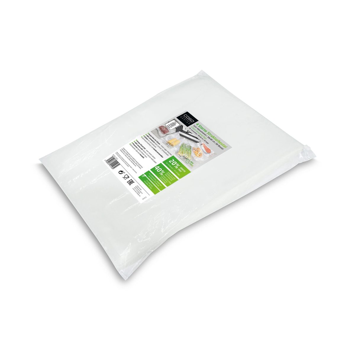 4 Stars Structured Bags 30 x 40 cm, 60 pcs, Transparent