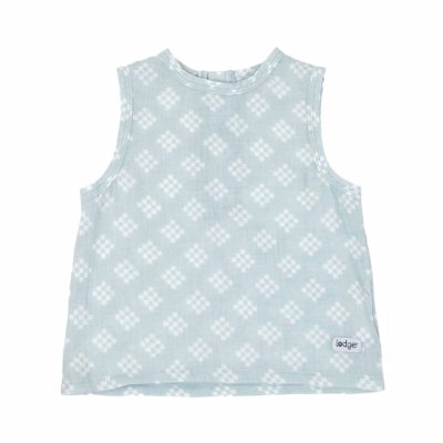 Lodger Tank Topper Tribe Muslin vasaras mazuļu krekliņš bez piedurknēm, Ice Flow, 68 cm