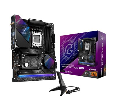 Mainboard, ASROCK, AMD X870, SAM5, ATX, Memory DDR5, Memory slots 4, 1xPCI-Express 4.0 16x, 1xPCI-Express 5.0 16x, 4xM.2, 1xHDMI, 4xUSB 2.0, 5xUSB 3.2, 2xUSB-C, 1xOptical S/PDIF, 1xRJ45, 2xAudio port, X870RIPTIDEWIFI